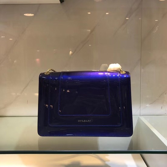 Bulgari metallic-leather shoulder bag 15004 blue