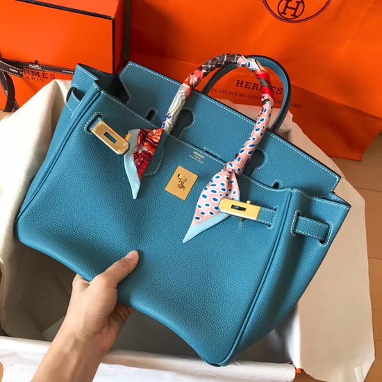 Hermes Birkin Tote Bag Original Togo Leather BK35 blue