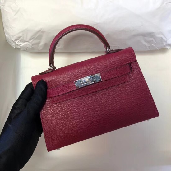 Hermes Kelly 20cm Tote Bag Original Epsom Leather KL20 fuchsia