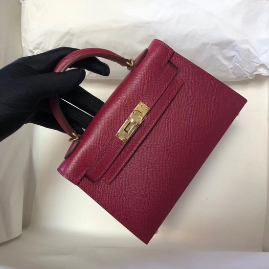 Hermes Kelly 20cm Tote Bag Original Epsom Leather KL20 fuchsia