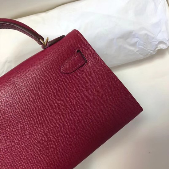 Hermes Kelly 20cm Tote Bag Original Epsom Leather KL20 fuchsia