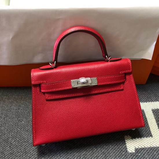 Hermes Kelly 20cm Tote Bag Original Epsom Leather KL20 red