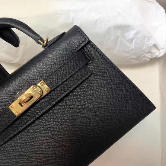 Hermes Kelly 20cm Tote Bag Original Leather KL20 black