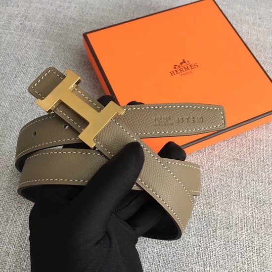 Hermes original epsom leather belts wide 2.5CM 2714 grey