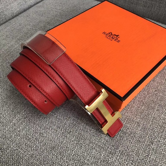 Hermes original epsom leather belts wide 2.5CM 2714 red