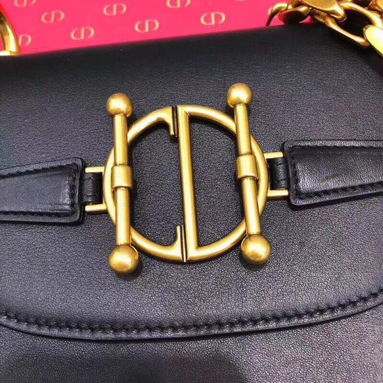 Dior DIORDIRECTION FLAP BAG IN BLACK LAMBSKIN M6810