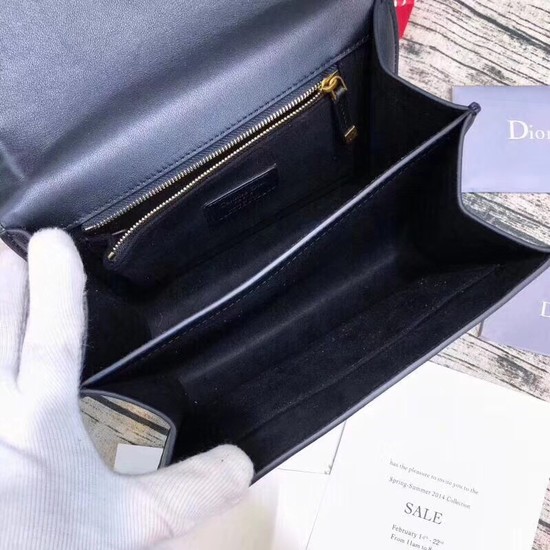 Dior DIORDIRECTION FLAP BAG IN BLACK LAMBSKIN M6810