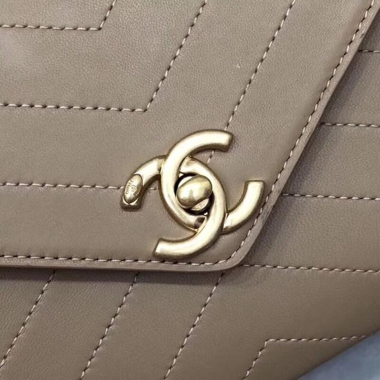 Chanel Flap Original Lambskin Leather Shoulder Bag 57431 apricot