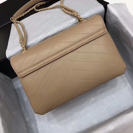 Chanel Flap Original Lambskin Leather Shoulder Bag 57431 apricot