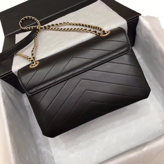 Chanel Flap Original Lambskin Leather Shoulder Bag 57431 black