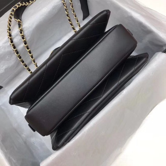Chanel Flap Original Lambskin Leather Shoulder Bag 57431 black