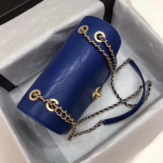 Chanel Flap Original Lambskin Leather Shoulder Bag 57431 blue