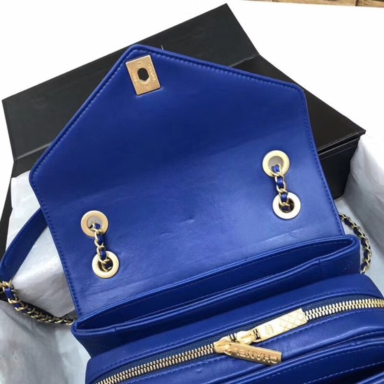 Chanel Flap Original Lambskin Leather Shoulder Bag 57431 blue