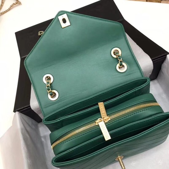 Chanel Flap Original Lambskin Leather Shoulder Bag 57431 green