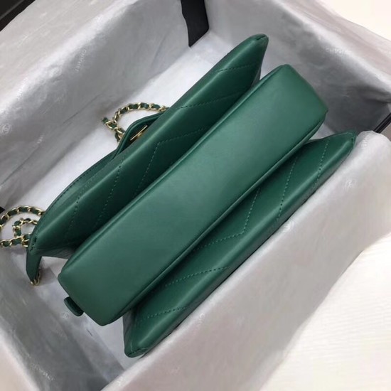 Chanel Flap Original Lambskin Leather Shoulder Bag 57431 green