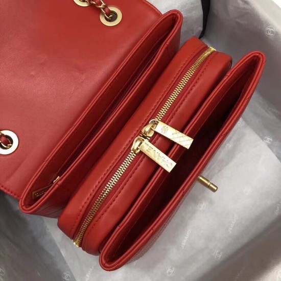 Chanel Flap Original Lambskin Leather Shoulder Bag 57431 red