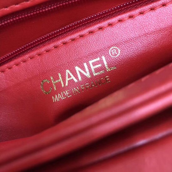 Chanel Flap Original Lambskin Leather Shoulder Bag 57431 red