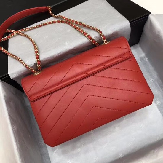 Chanel Flap Original Lambskin Leather Shoulder Bag 57431 red