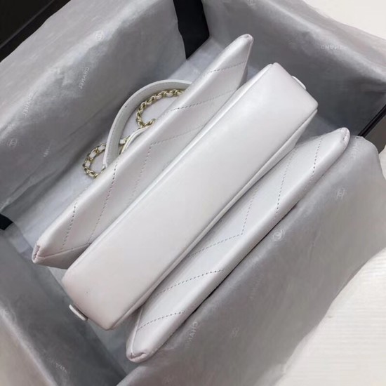 Chanel Flap Original Lambskin Leather Shoulder Bag 57431 white