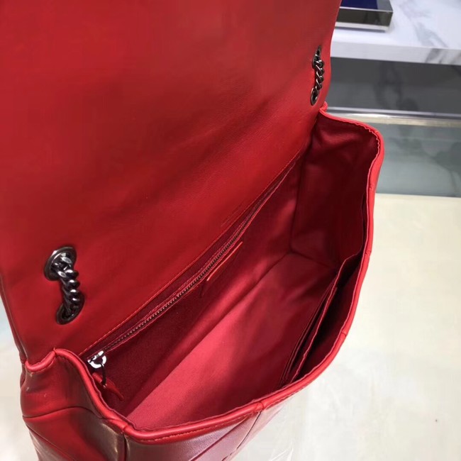 Saint Laurent Jamie Monogram Giant Full-Flap Chain Shoulder Bag NMS18 red