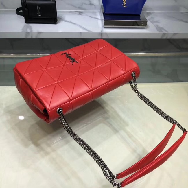 Saint Laurent Jamie Monogram Giant Full-Flap Chain Shoulder Bag NMS18 red