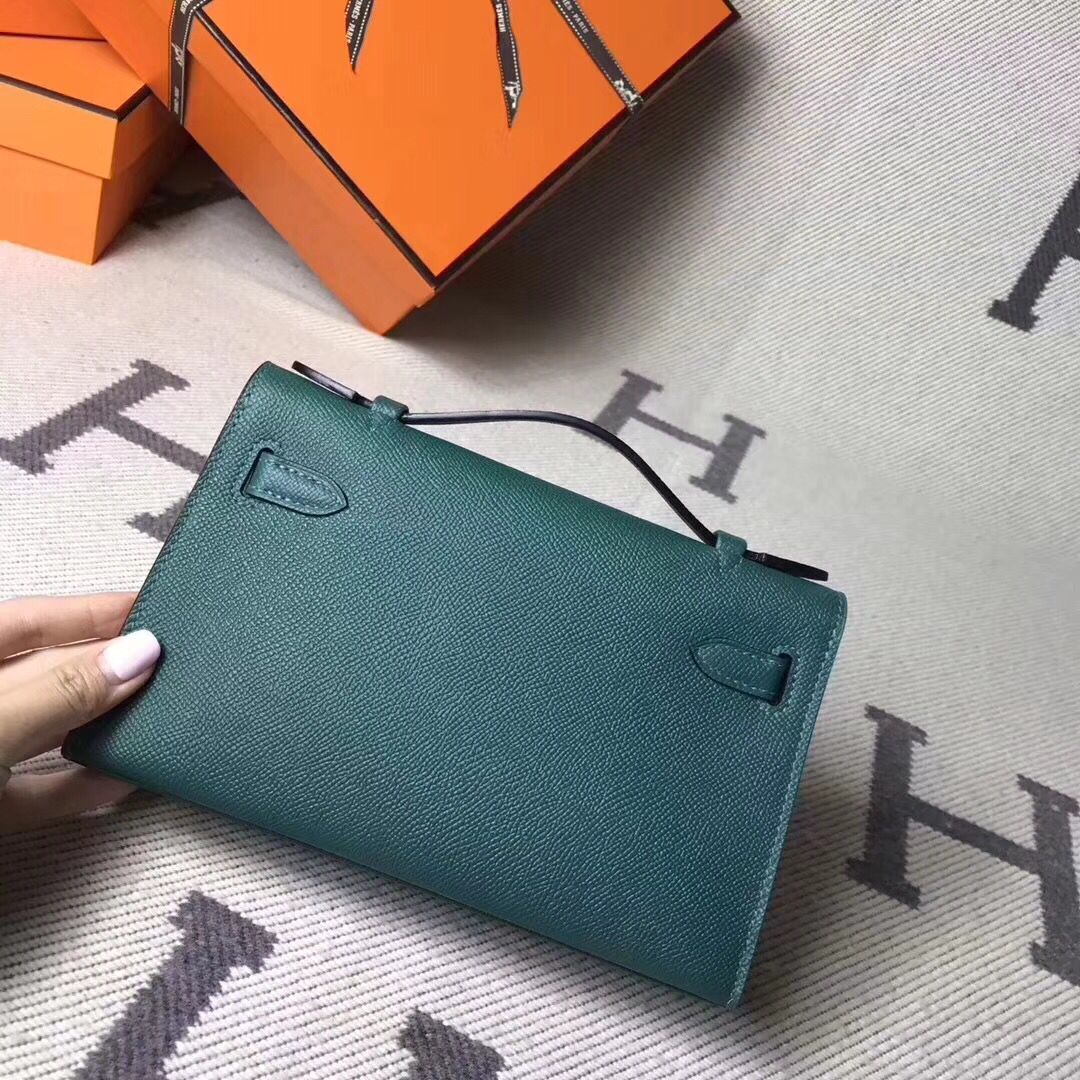 Hermes Kelly 22CM Tote Bag Original Epsom Leather KL22 Dark Green