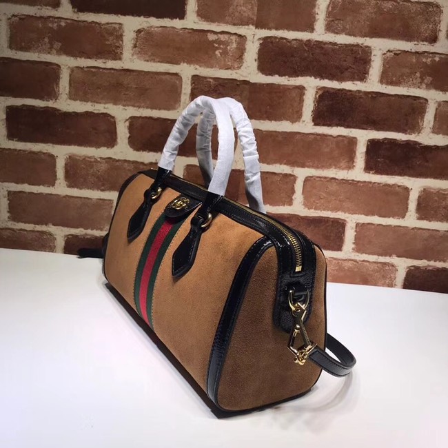 Gucci Ophidia medium top handle bag 524532 Brown suede