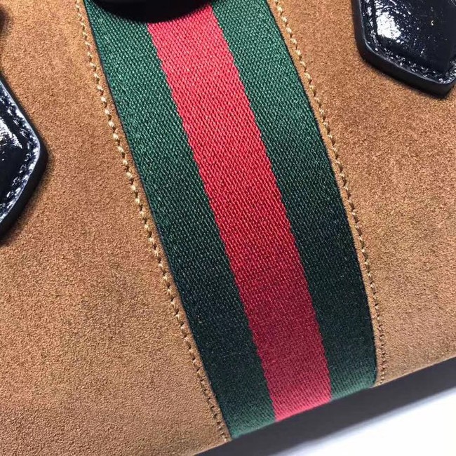 Gucci Ophidia medium top handle bag 524532 Brown suede