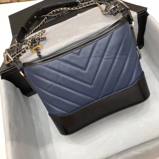 CHANEL GABRIELLE Original leather Hobo Bag A93841 blue&black
