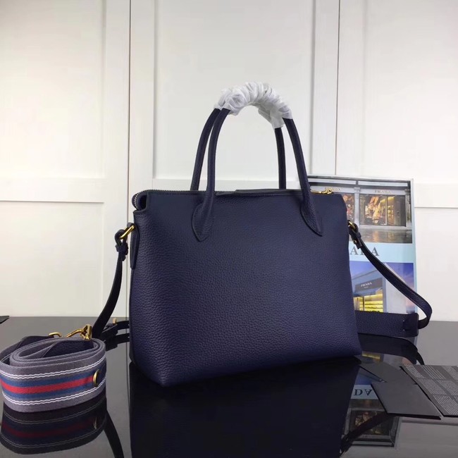Prada calf leather bag 1BA157 dark blue