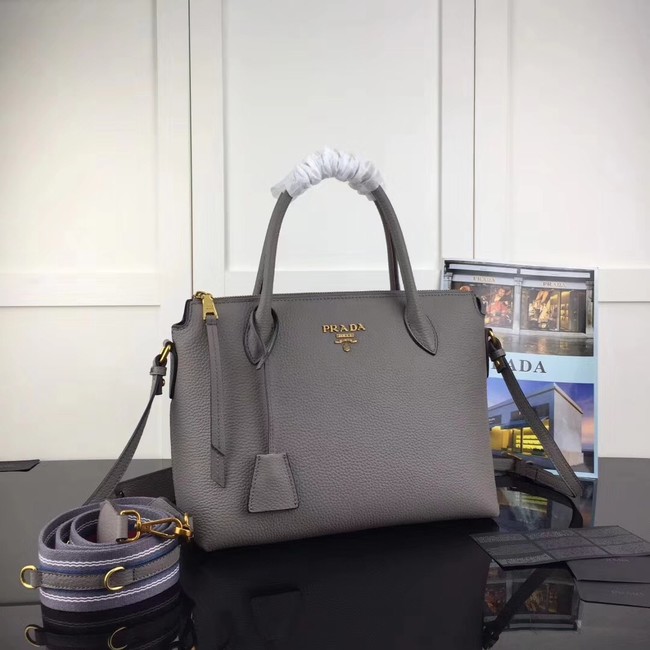 Prada calf leather bag 1BA157 grey