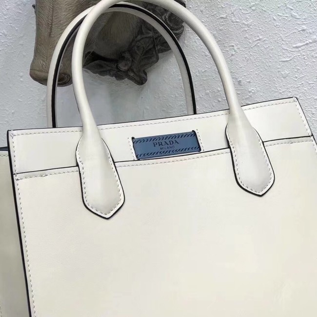 Prada dual calf leather bag 1BA178 white