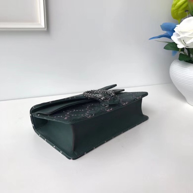 Gucci Dionysus GG velvet small shoulder bag 499623 green