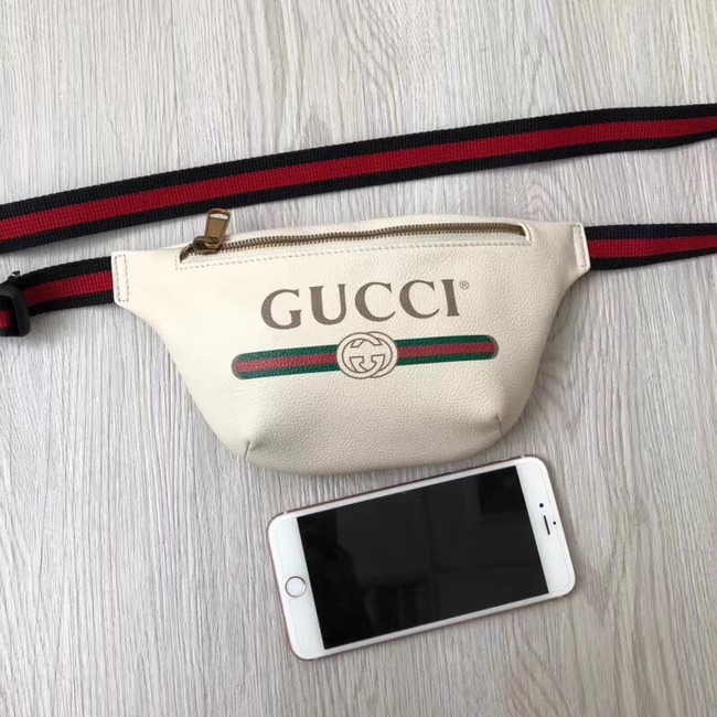 Gucci Print small belt bag 527792 white