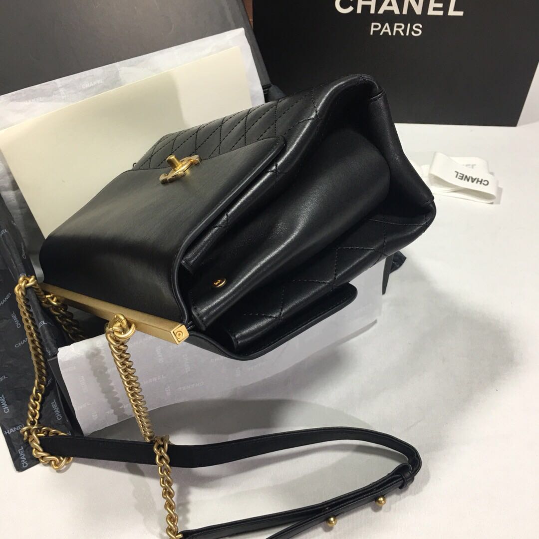 Chanel Flap Original Cowhide Shoulder Bag 56987 black