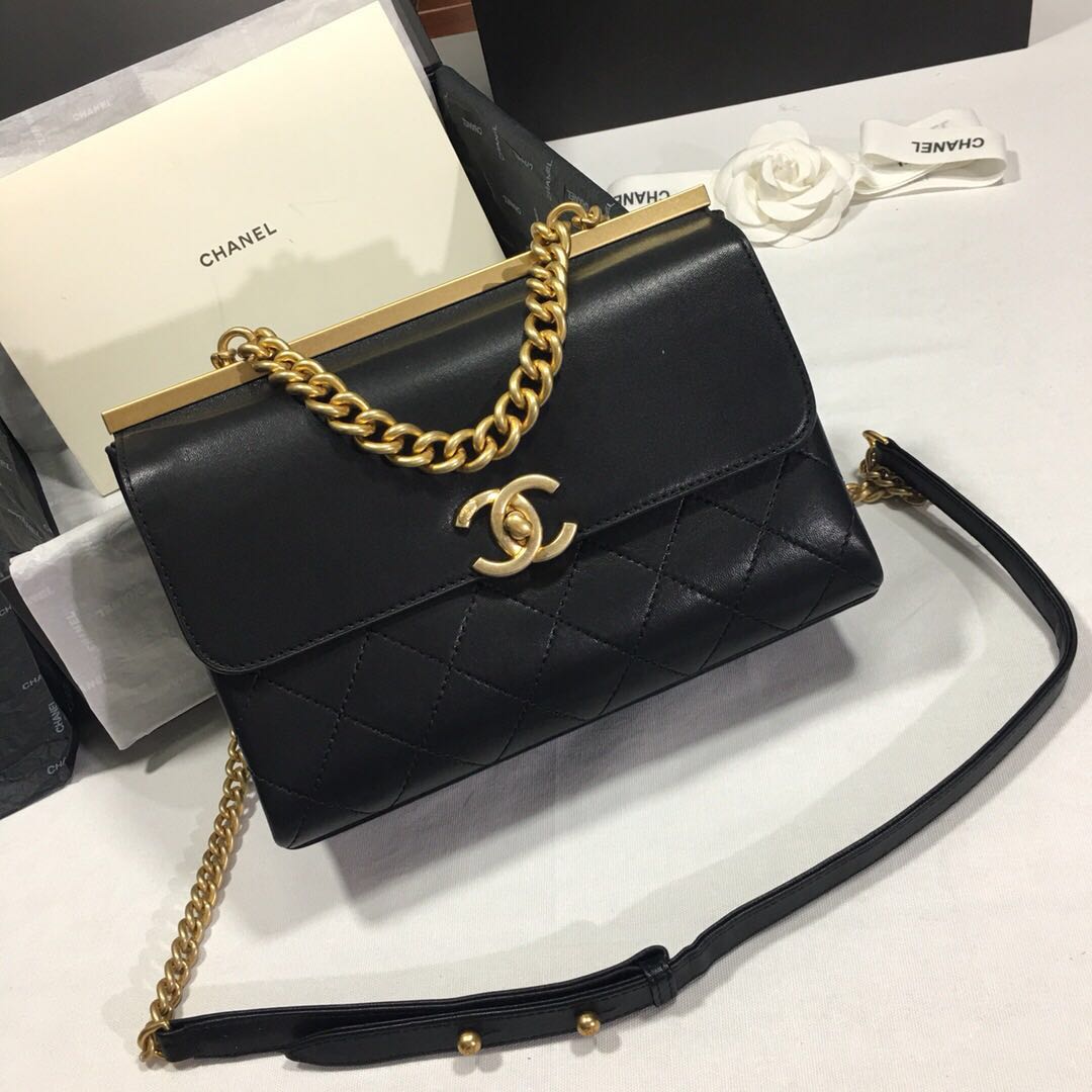 Chanel Flap Original Cowhide Shoulder Bag 56987 black