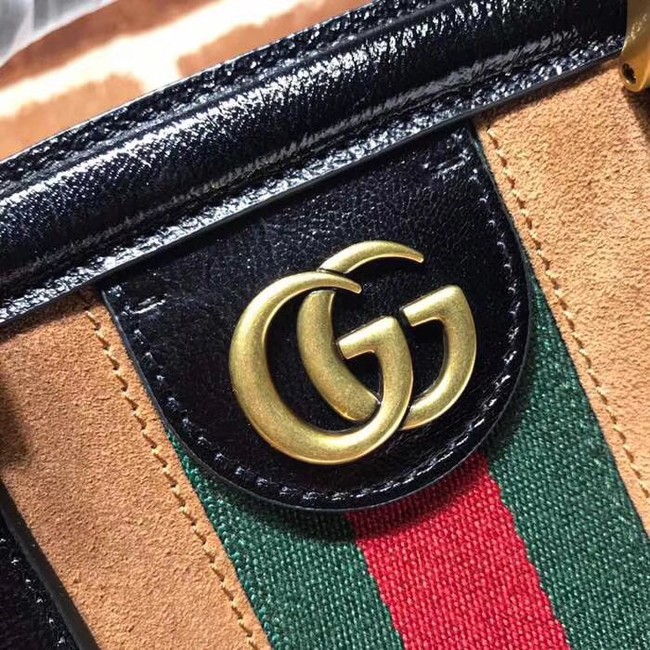 Gucci RE medium top handle bag Style 516459 brown suede