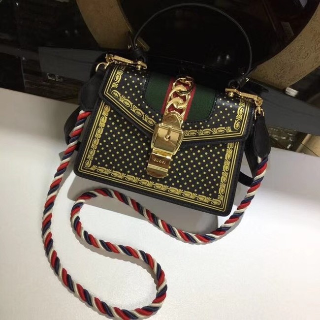 Gucci Sylvie leather mini bag 470270 black