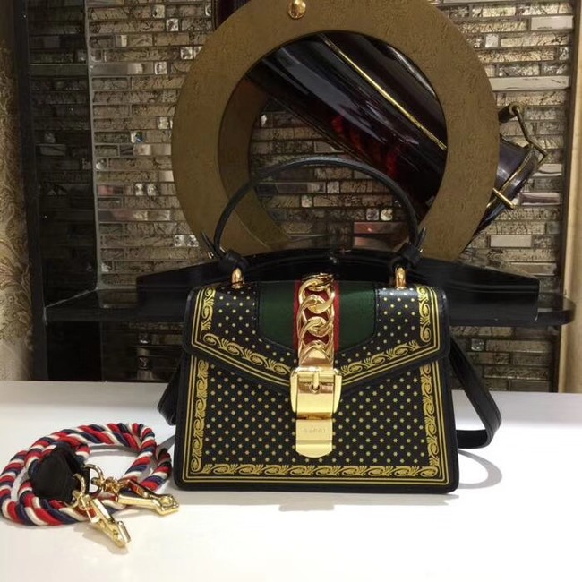 Gucci Sylvie leather mini bag 470270 black