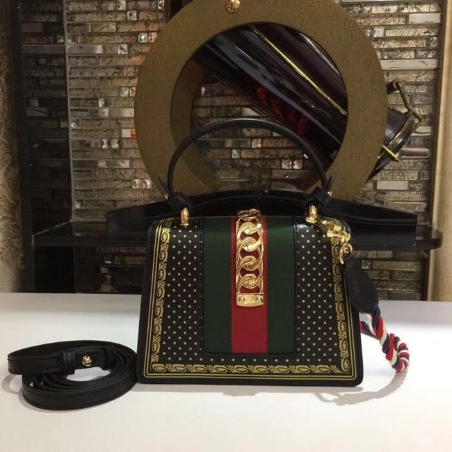 Gucci Sylvie leather mini bag 470270 black