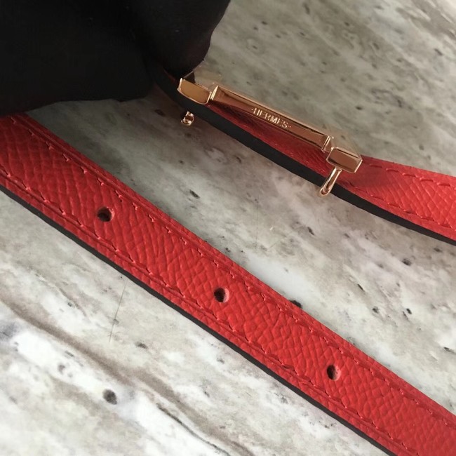 Hermes Focus belt buckle & Reversible leather strap 13 mm H20815 red