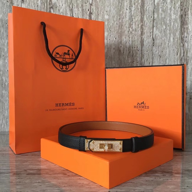 Hermes original epsom leather Kelly belt H069853 black