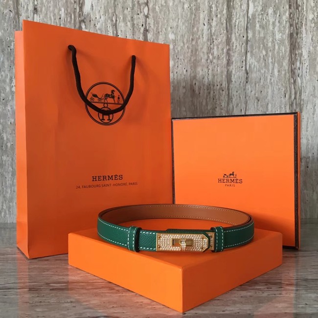 Hermes original epsom leather Kelly belt H069853 green