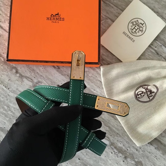 Hermes original epsom leather Kelly belt H069853 green