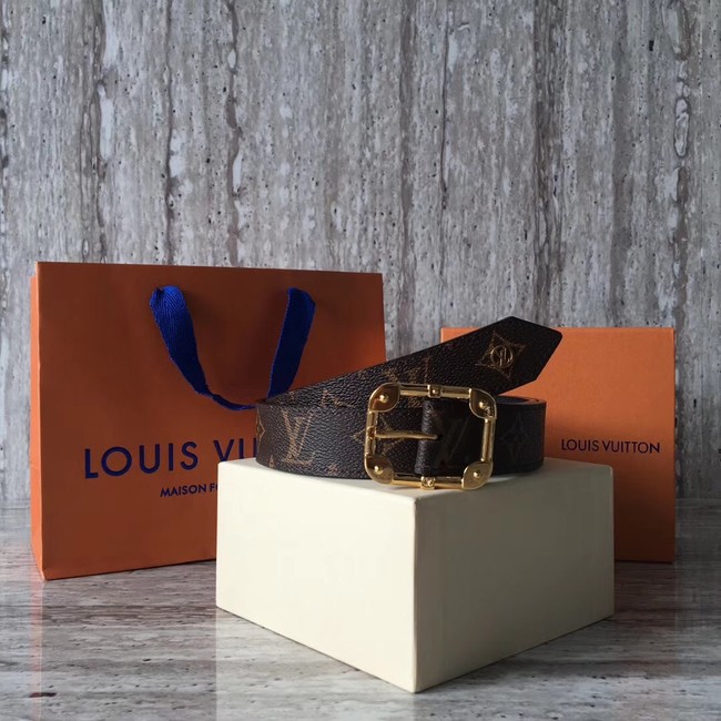 Louis Vuitton Calf leather Belt REVERSO 35MM REVERSIBLE MP035S