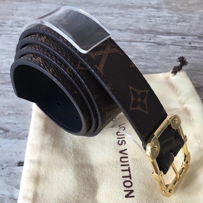 Louis Vuitton Calf leather Belt REVERSO 35MM REVERSIBLE MP035S