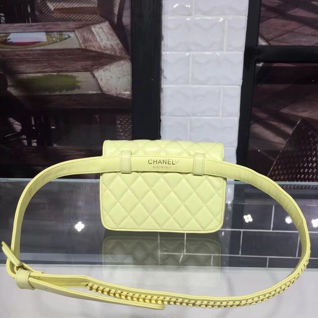 Chanel Original waist pack Sheepskin 4771 lemon