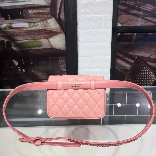 Chanel Original waist pack Sheepskin 4771 pink