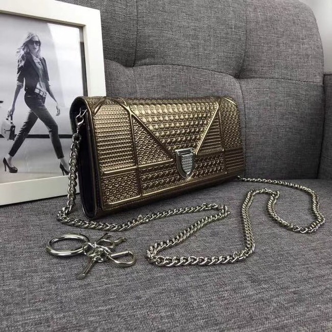 Dior Original Cowhide mini Shoulder Bag 3780 Bronze