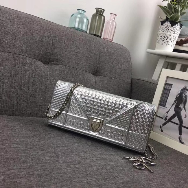 Dior Original Cowhide mini Shoulder Bag 3780 Silver